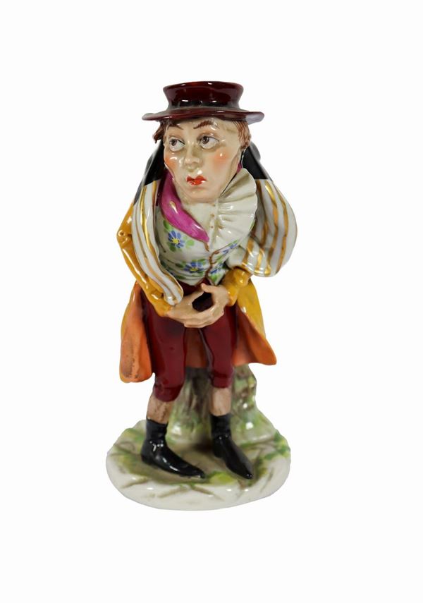 "Gobbetto" figurine in Capodimonte polychrome enamelled porcelain