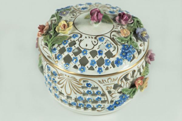 Dresden porcelain potpourri cup