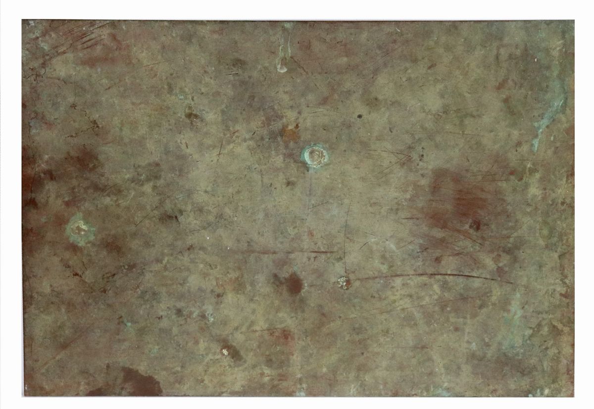 "Veduta del Colosseo" luminoso piccolo dipinto ad olio su rame