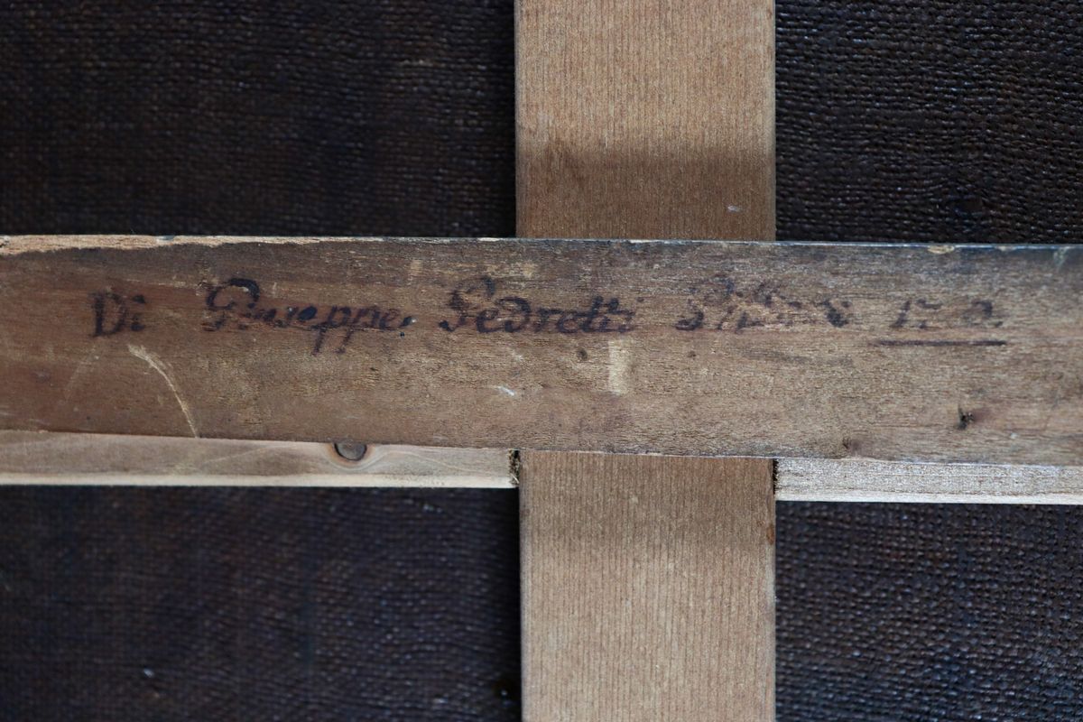 "Madonna con Bambino" dipinto ovale ad olio su tela