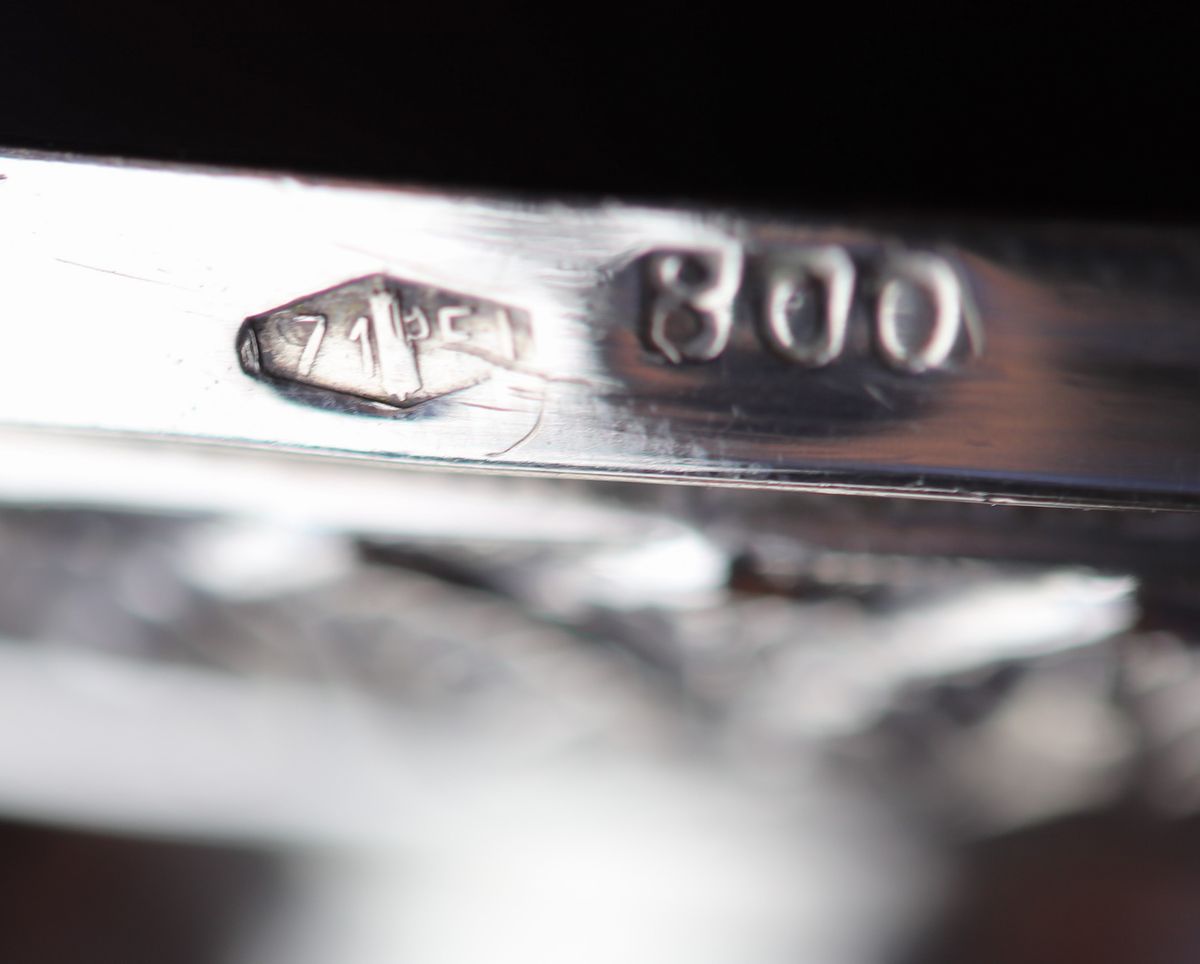 Coppia di salsiere in argento gr. 460