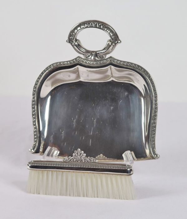Crumb collector in silver with brush gr. 170