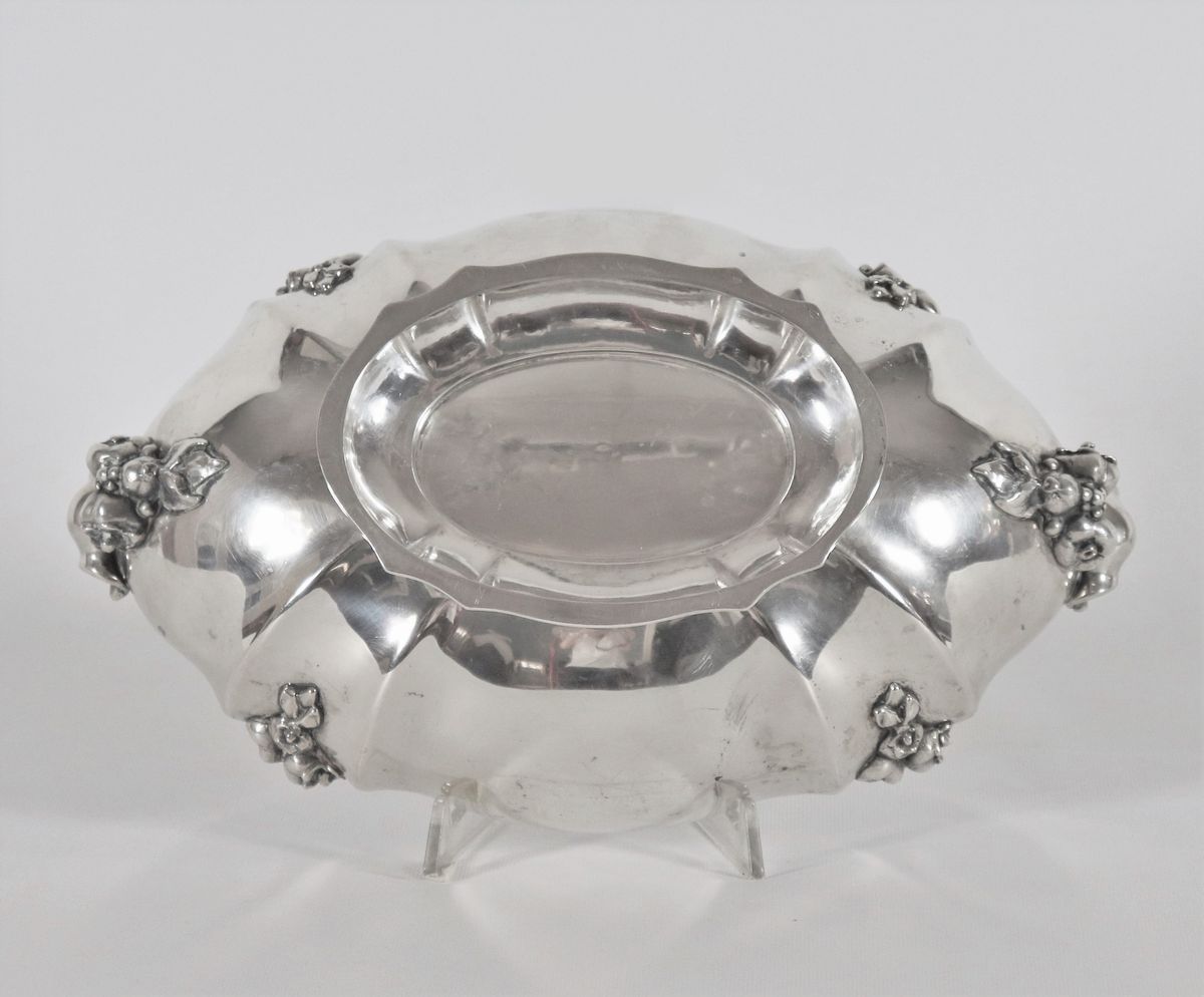 Fruttiera ovale in argento gr. 1340