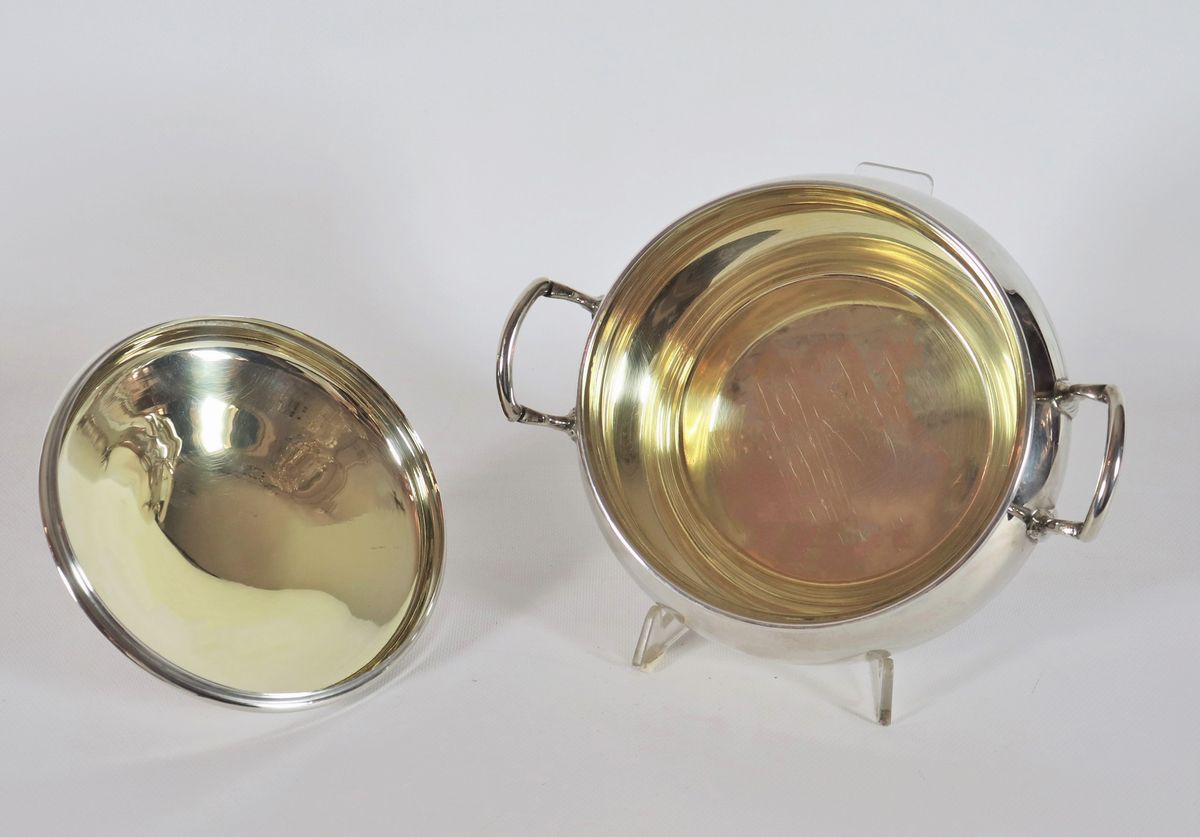 Zuppiera a due manici in argento gr. 800