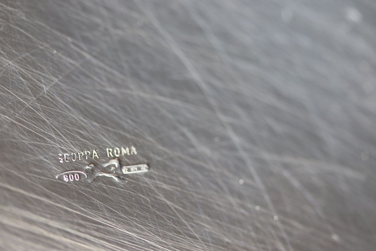 Zuppiera a due manici in argento gr. 800