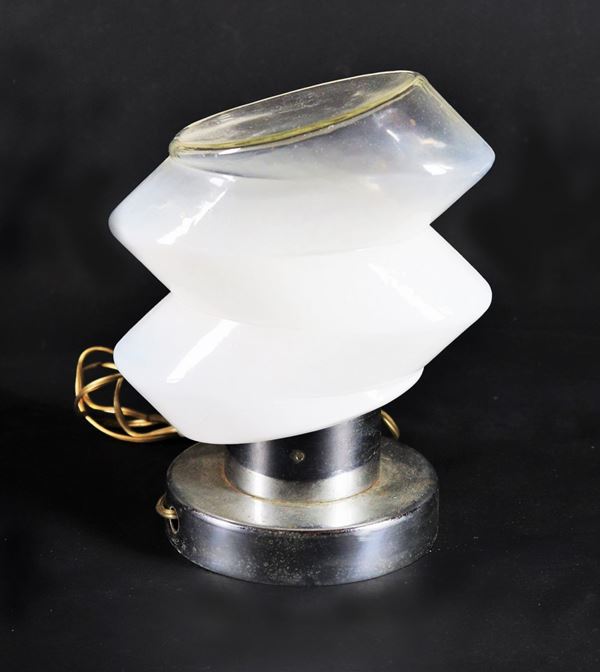 Small table lamp in latex-colored Murano glass