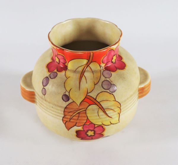 Small English Liberty ceramic vase marked Crown Devon