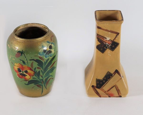 Lot of two Liberty jars in terracotta and ceramic