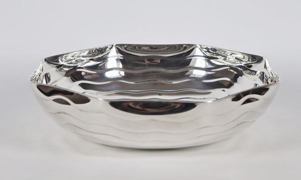 Octagonal fruit bowl in silver gr. 465