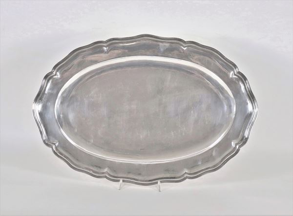Large oval tray in South American Sterling silver 925 gr. 1800