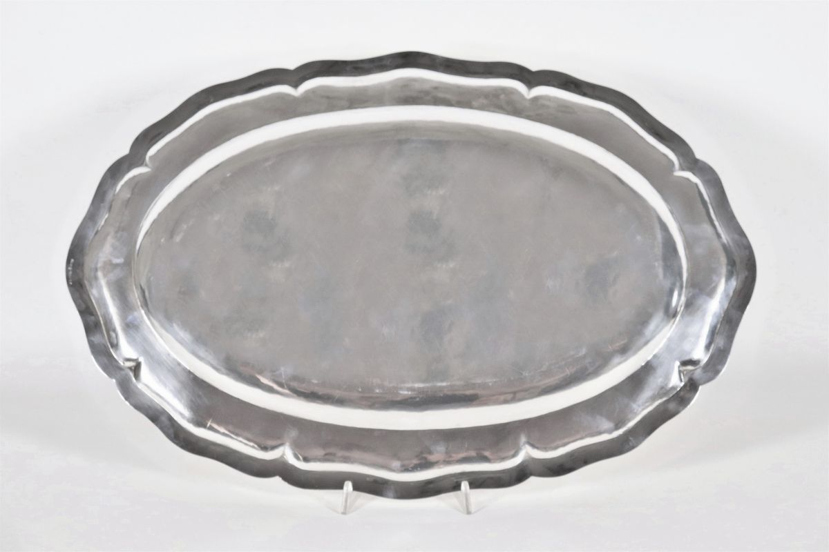 Grande vassoio ovale in argento Sudamericano Sterling 925 gr. 1800