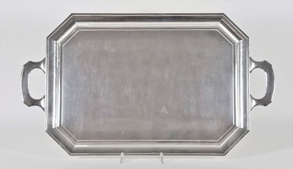 Grande vassoio ottagonale in argento americano Sterling 950 gr. 2380
