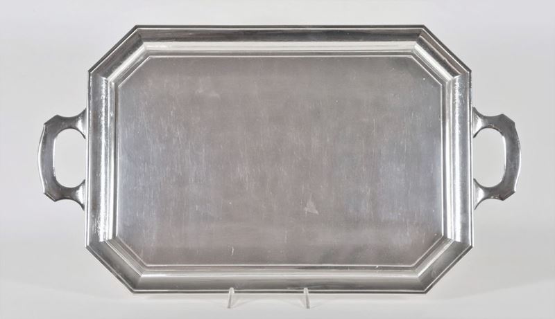 Grande vassoio ottagonale in argento americano Sterling 950 gr. 2380