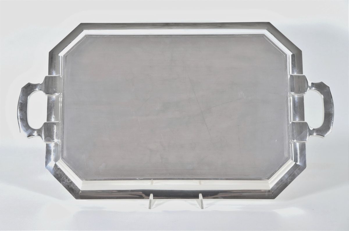 Grande vassoio ottagonale in argento americano Sterling 950 gr. 2380