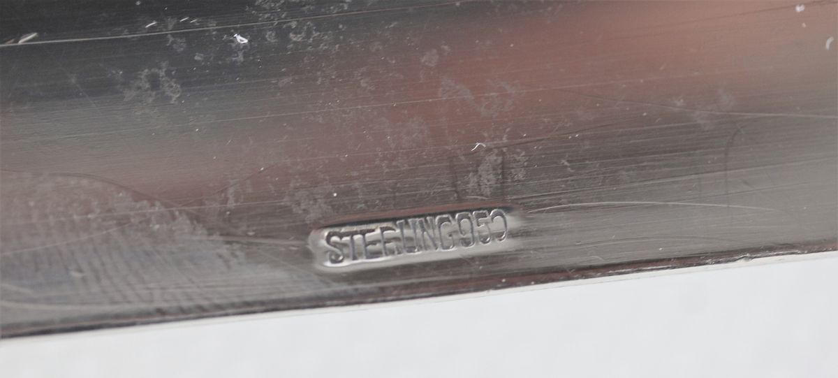 Grande vassoio ottagonale in argento americano Sterling 950 gr. 2380