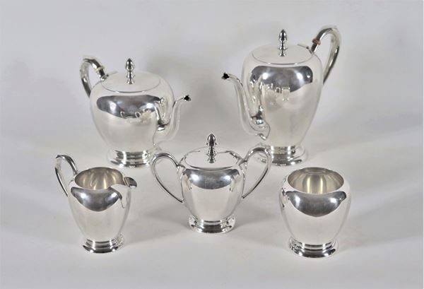 Tea and coffee service in American 925 Sterling silver (5 pcs) gr. 1790