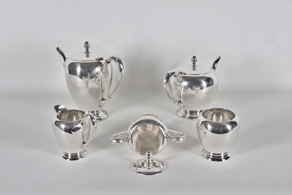 Servizio da tè e caffè in argento americano Sterling 925 (5 pz) gr. 1790