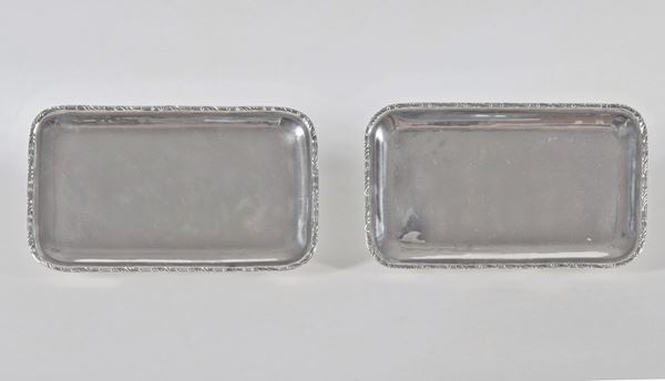 Coppia di vassoietti portaposta in argento Sudamericano Sterling 925 gr. 600