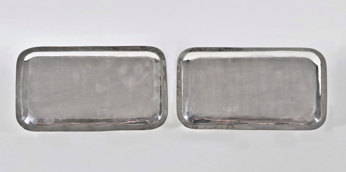 Coppia di vassoietti portaposta in argento Sudamericano Sterling 925 gr. 600