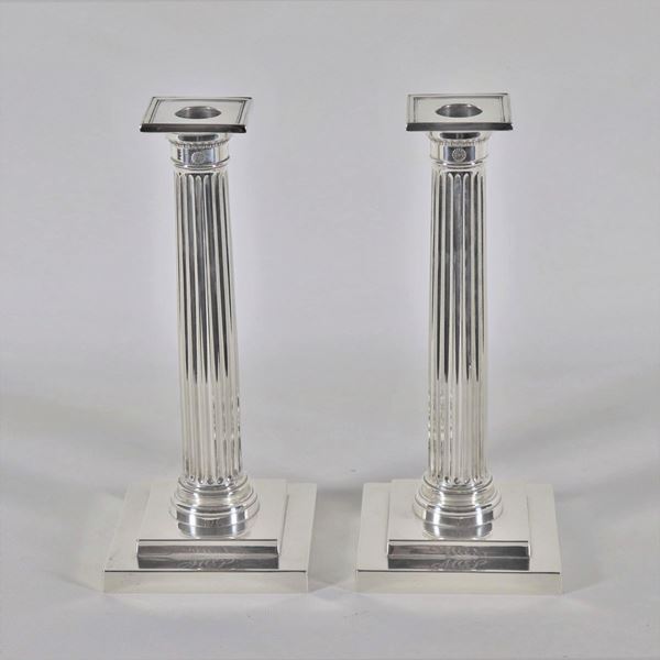 Pair of 925 Sterling Silver Candlesticks