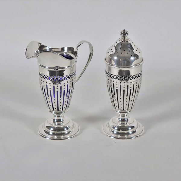 Milk jug and sugar spreader in American Sterling silver 925 gr. 310