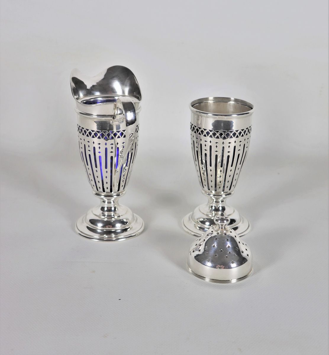 Lattiera e spargizucchero in argento americano Sterling 925 gr. 310
