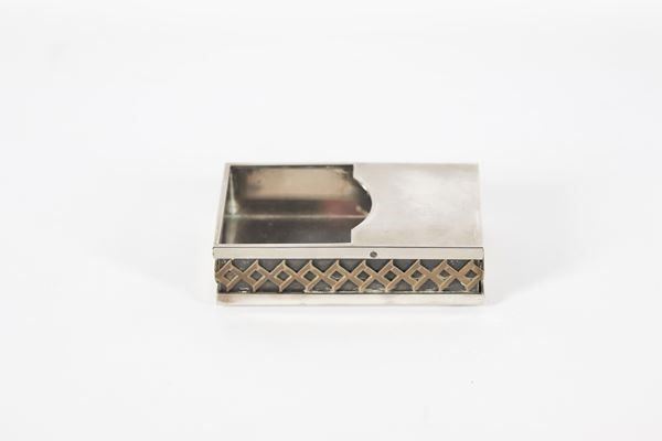Cleto Munari desk note holder in silver metal