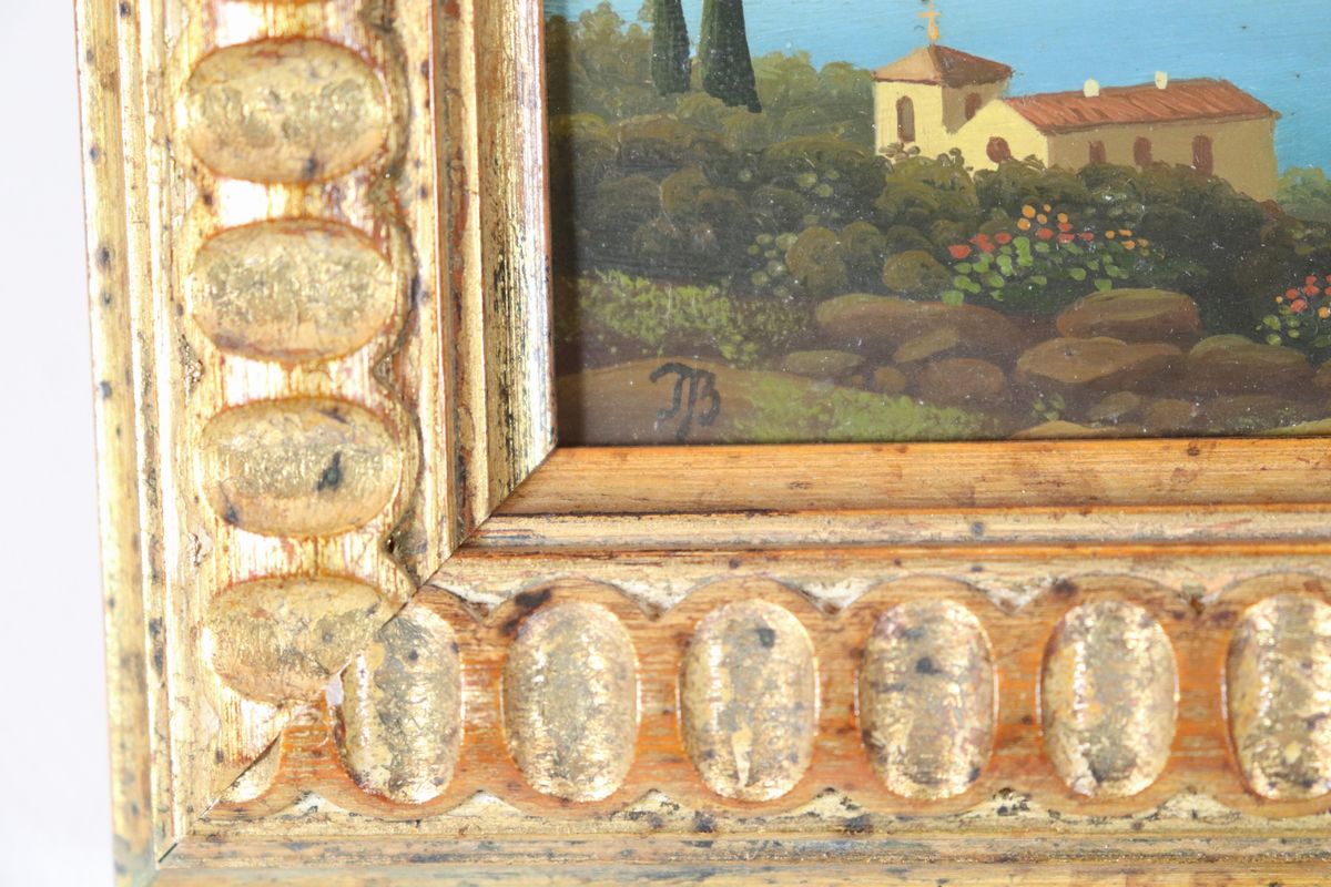 Siglati J B. 'Vedute di paesaggi italiani e Ponte Vecchio a Firenze' lotto di cinque piccoli dipi...