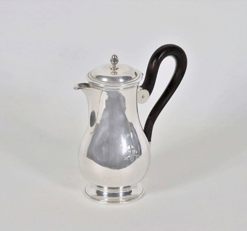 Caffettiera in argento con stemma Savoia