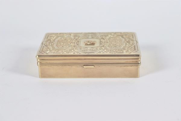 Edward VII period box in vermeil silver
