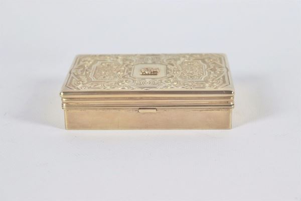 Scatola Epoca Edoardo VII in argento vermeil 
