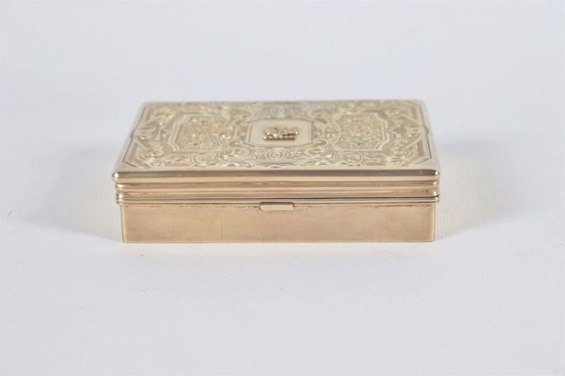 Scatola Epoca Edoardo VII in argento vermeil