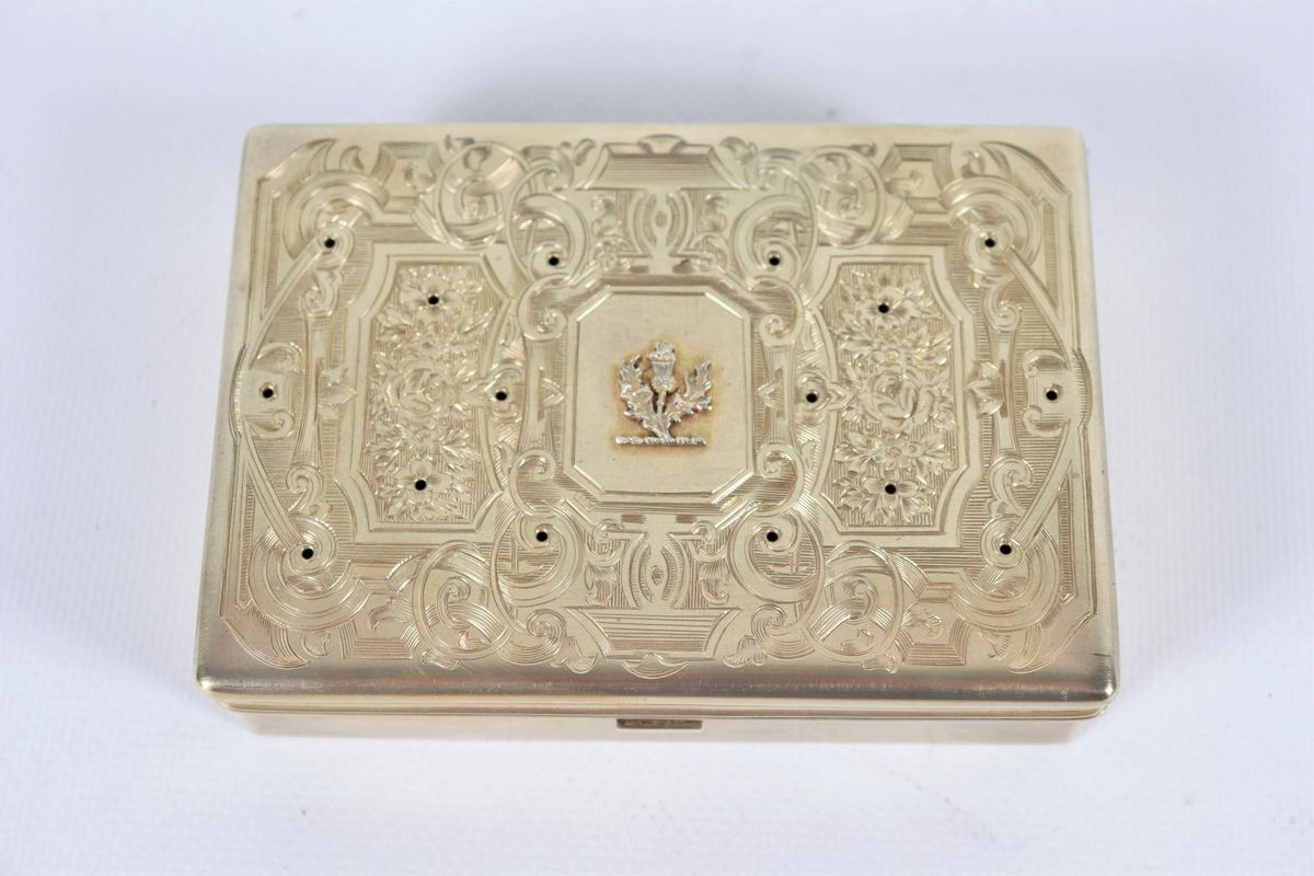 Scatola Epoca Edoardo VII in argento vermeil