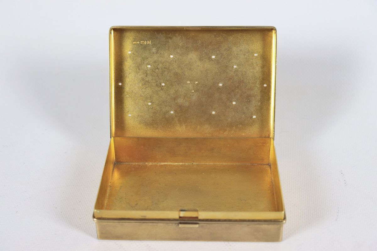 Scatola Epoca Edoardo VII in argento vermeil