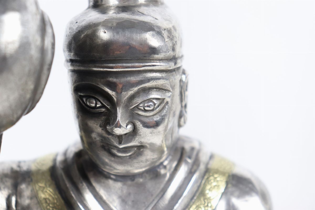 Coppia di sculture in argento 'Santoni'