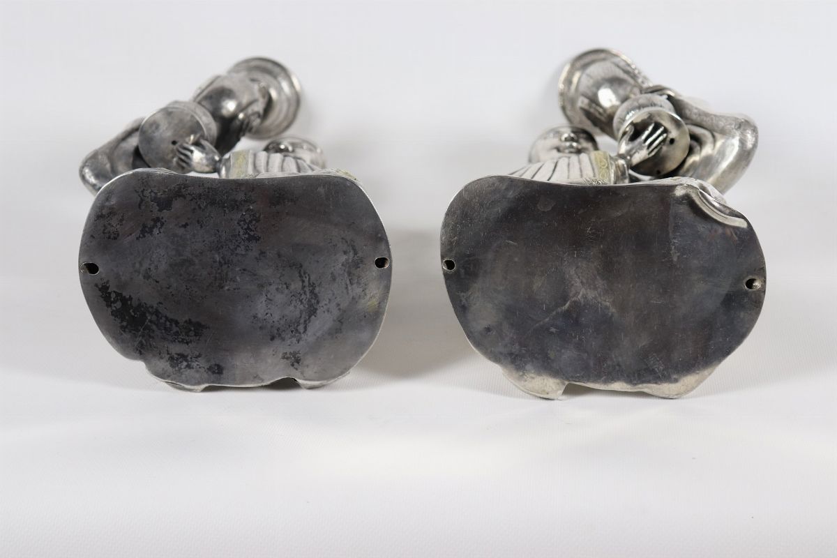 Coppia di sculture in argento 'Santoni'