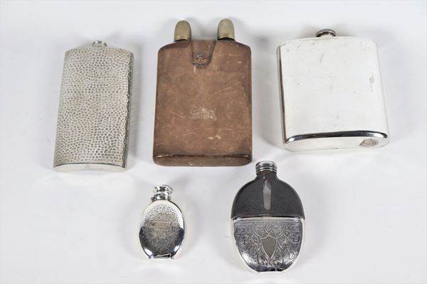Lot of five ancient water flasks