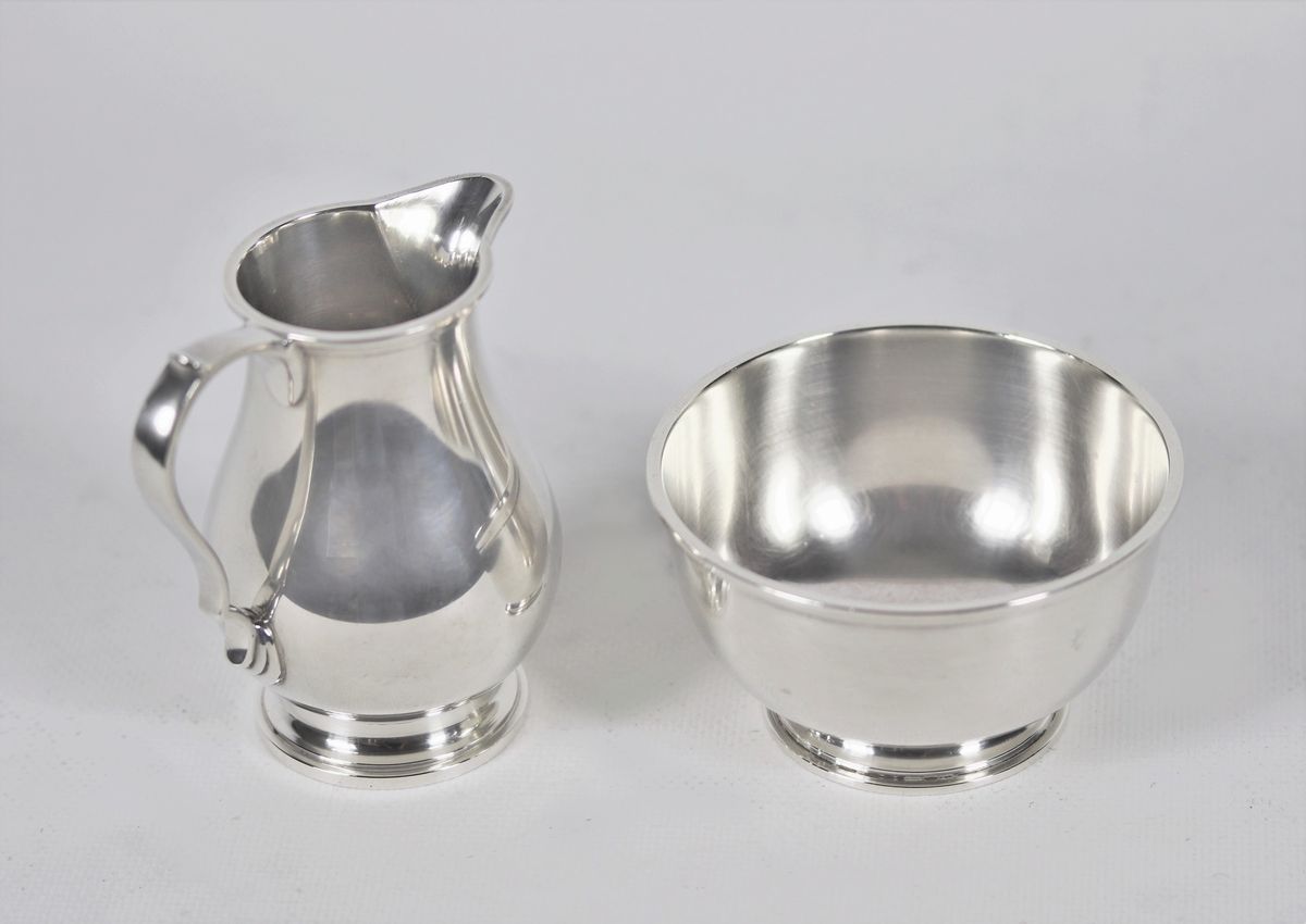 Lattiera e zuccheriera Decò in argento Sterling 925. Firmate Tiffany & Co