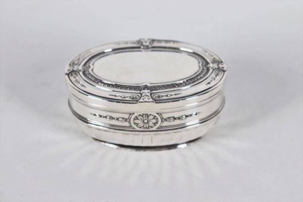 Antique French box in silver metal
