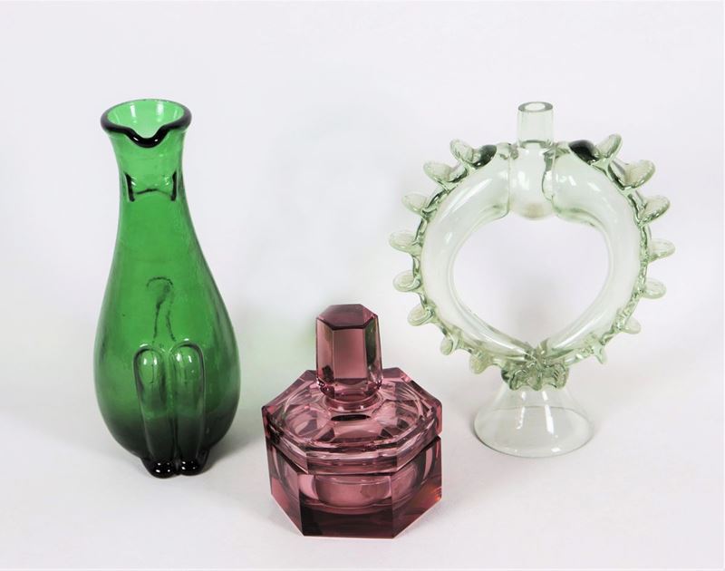 Lotto in cristallo e vetro (3 pz)