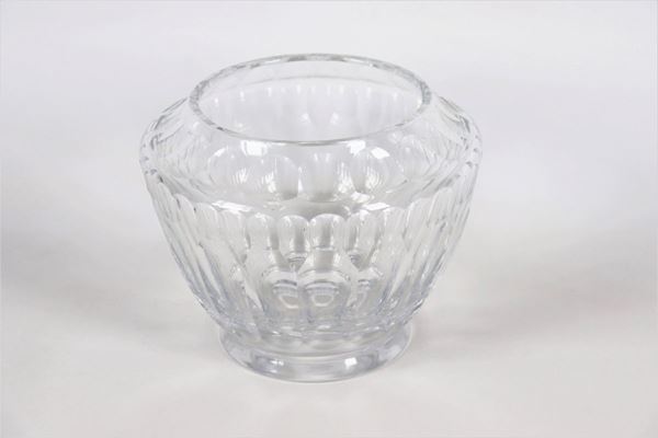 Large faceted crystal bowl