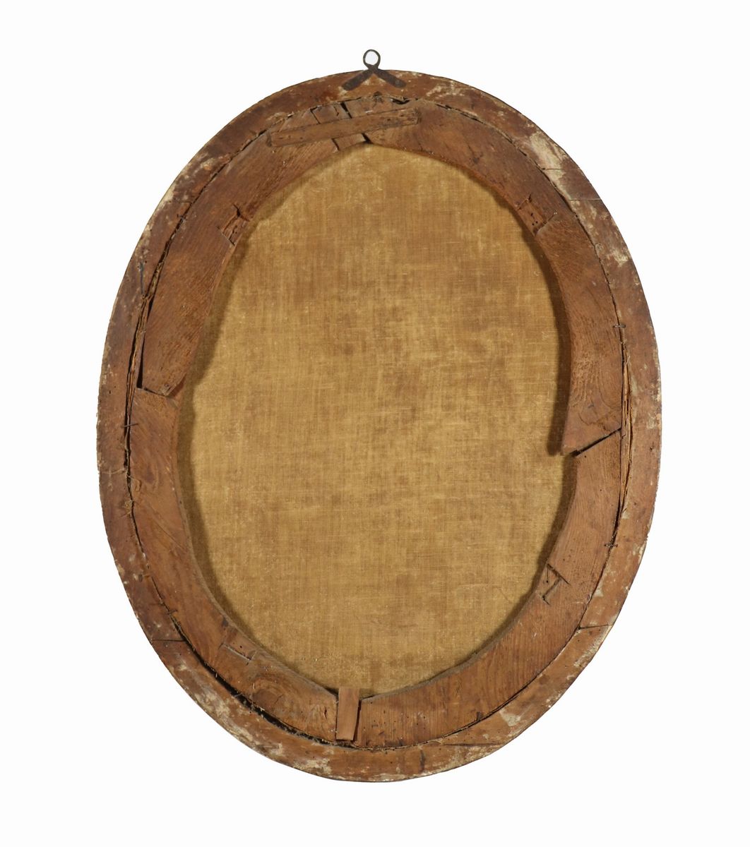 "Natività" dipinto ad olio su tela a forma ovale