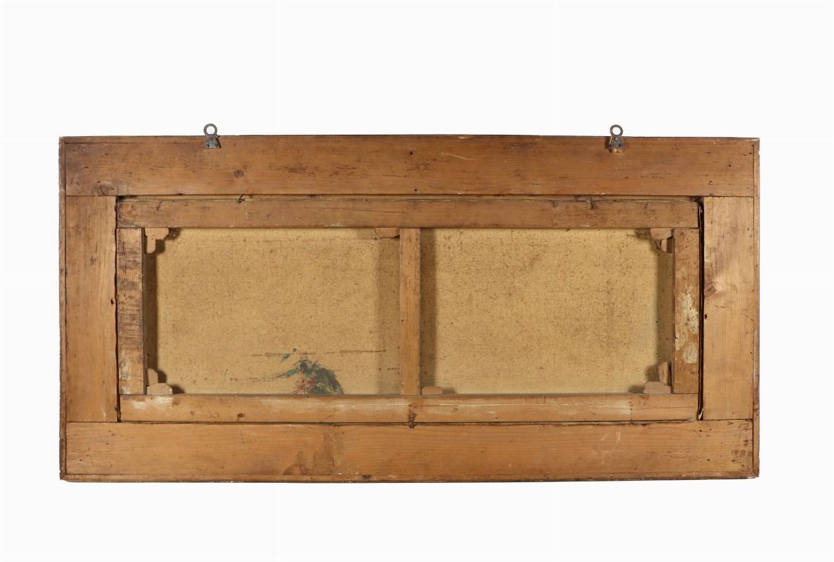 "Veduta della campagna romana con butteri e San Pietro sullo sfondo". Firmato. Dipinto ad olio su...