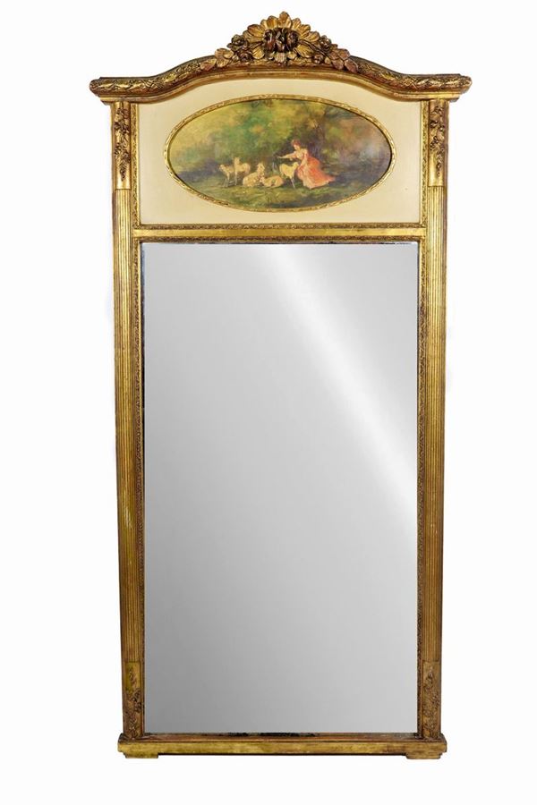French mirror in gilded wood