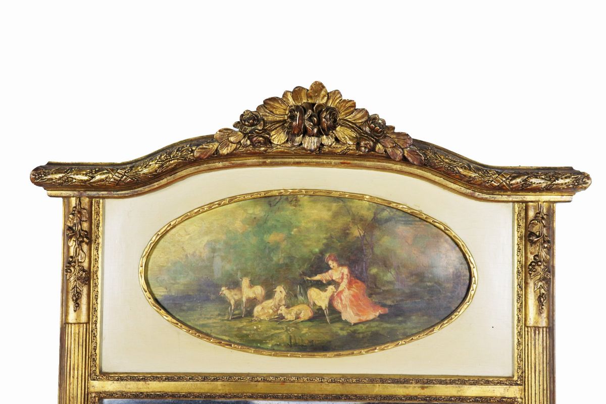 Specchiera francese in legno dorato