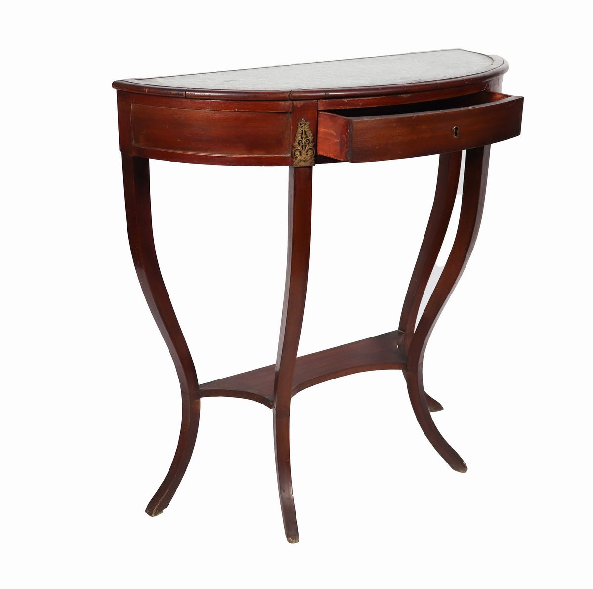 Piccola consolle toscana in mogano di linea Impero