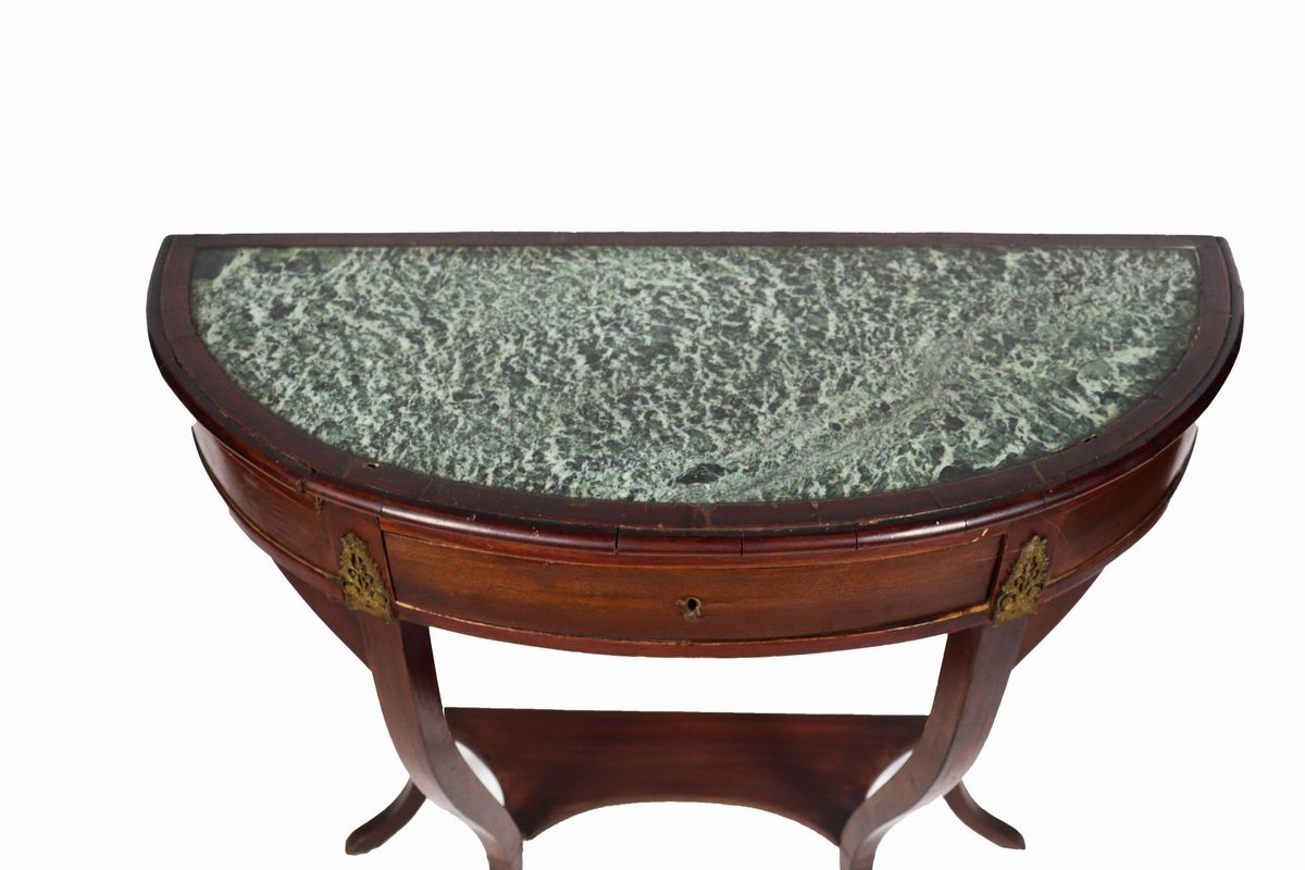 Piccola consolle toscana in mogano di linea Impero