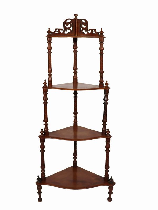 Etagere ad angolo in noce