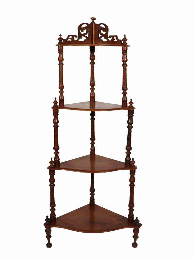 Etagere ad angolo in noce