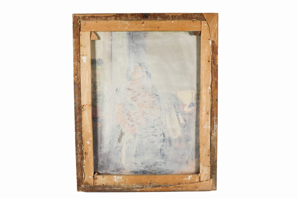 "La sartina". Firmato e datato, dipinto ad olio su tela